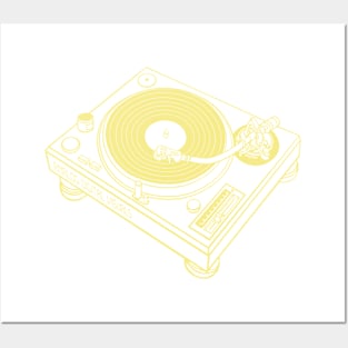 Turntable (Flavescent Yellow Lines) Analog / Music Posters and Art